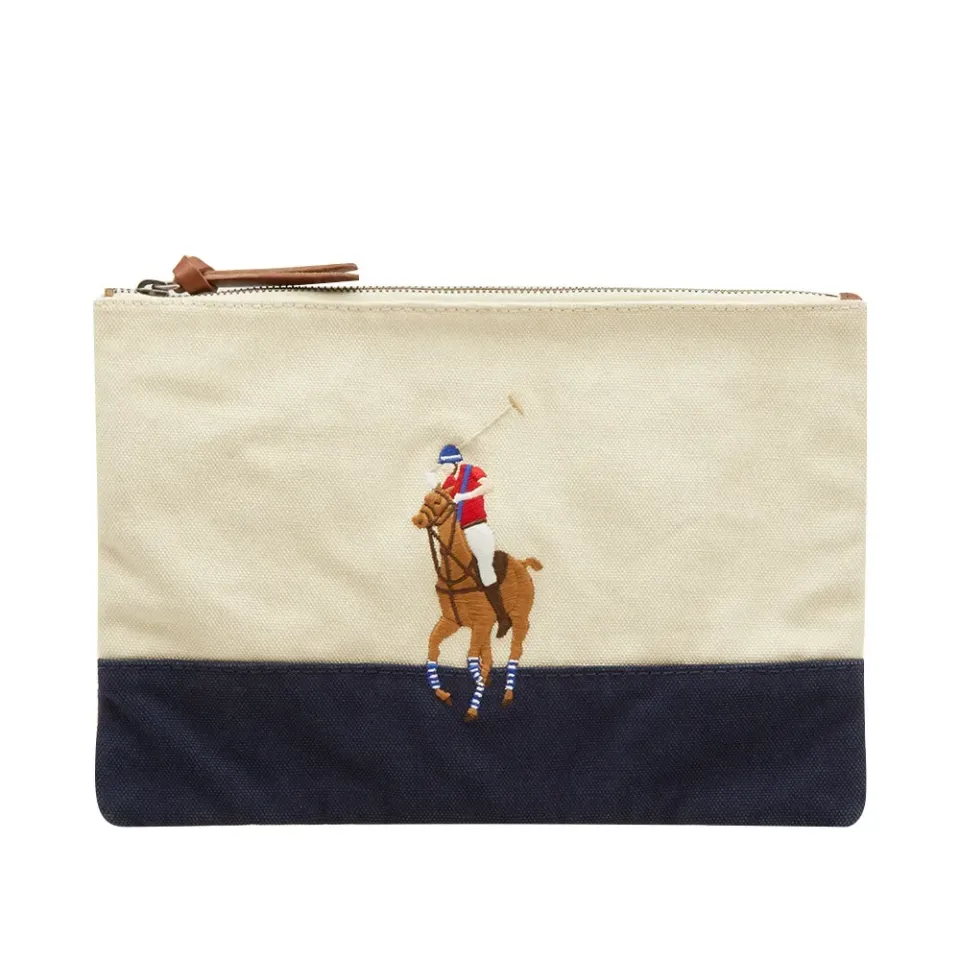 Embroidered Polo Player Pouch