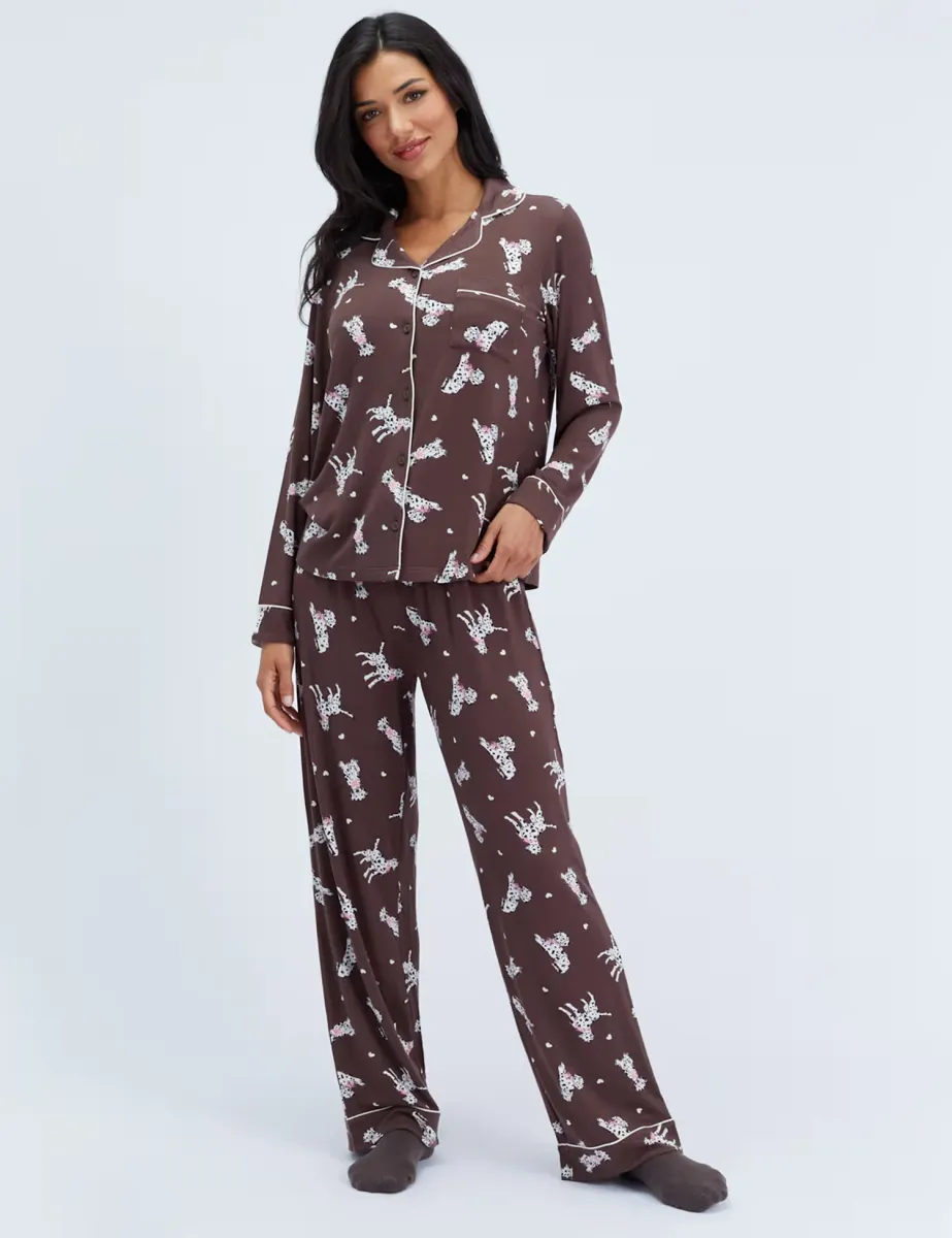 Wide Leg Long Pyjama Set