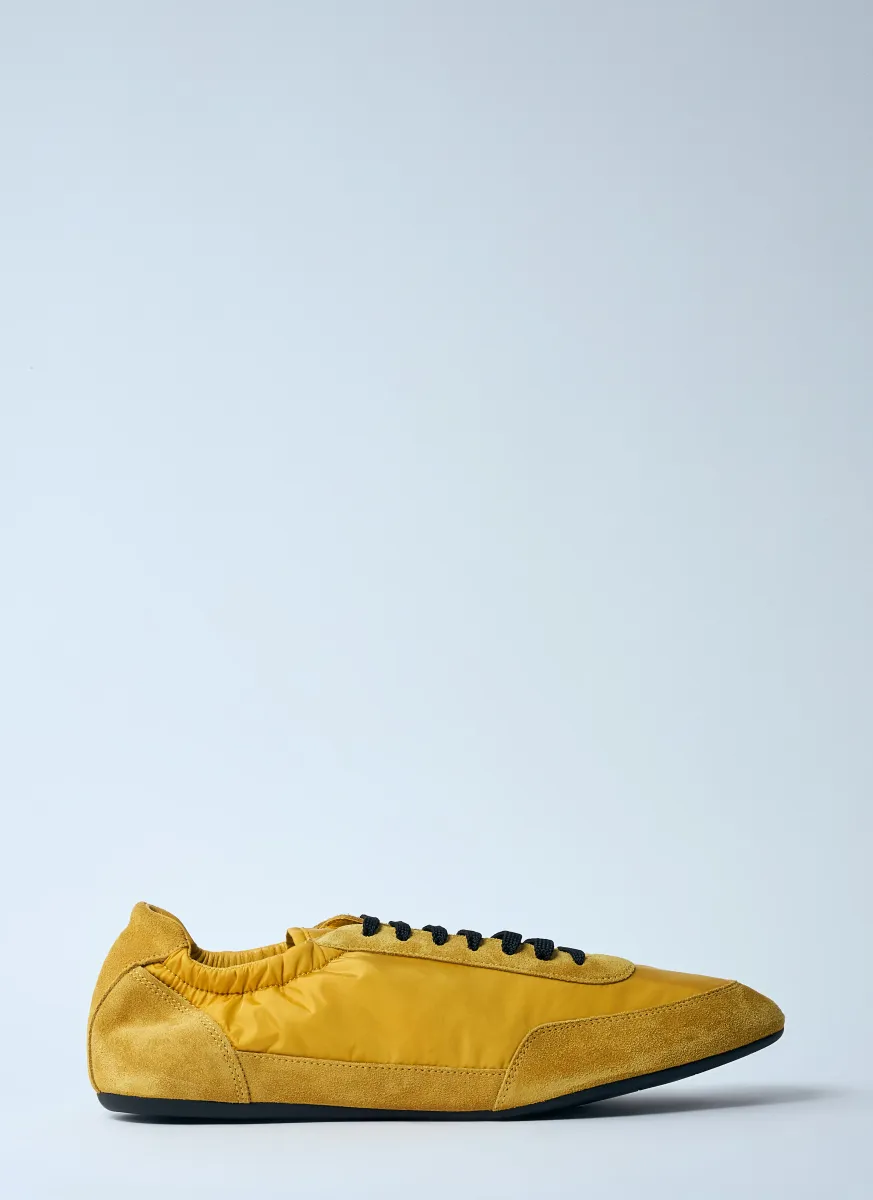 Collapse Re-Nylon And Suede Sneakers