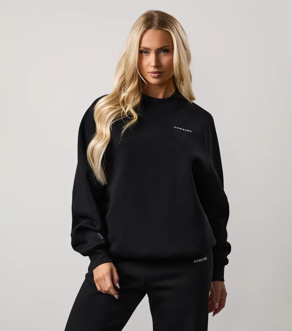 Women's Black Logo Print Sweatshirt