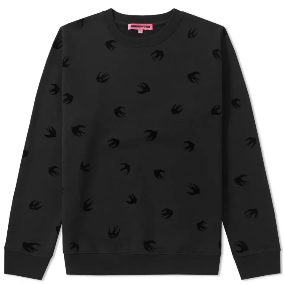 McQ by Alexander McQueen Flocked Swallow Crew Sweat