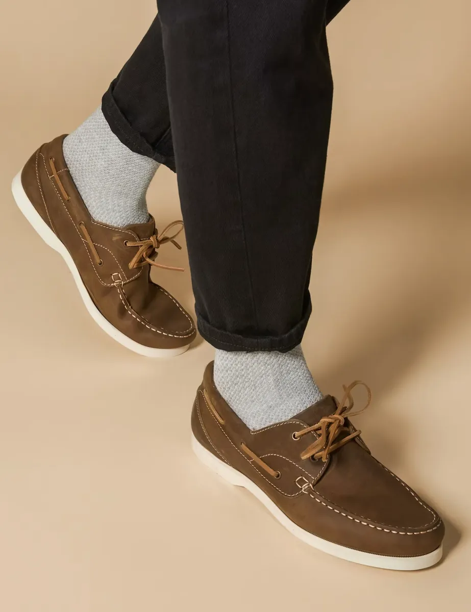 Leather Boat Shoes Tan