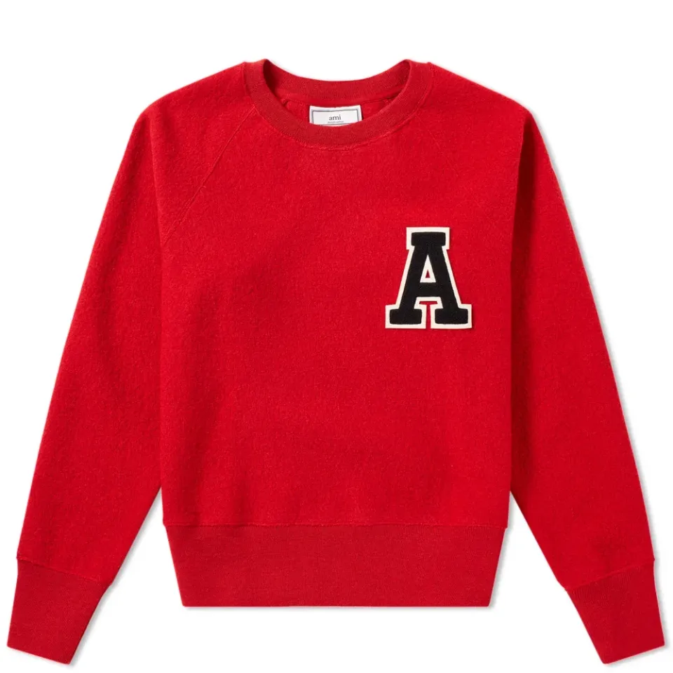 AMI Varsity Patch Crew Sweat