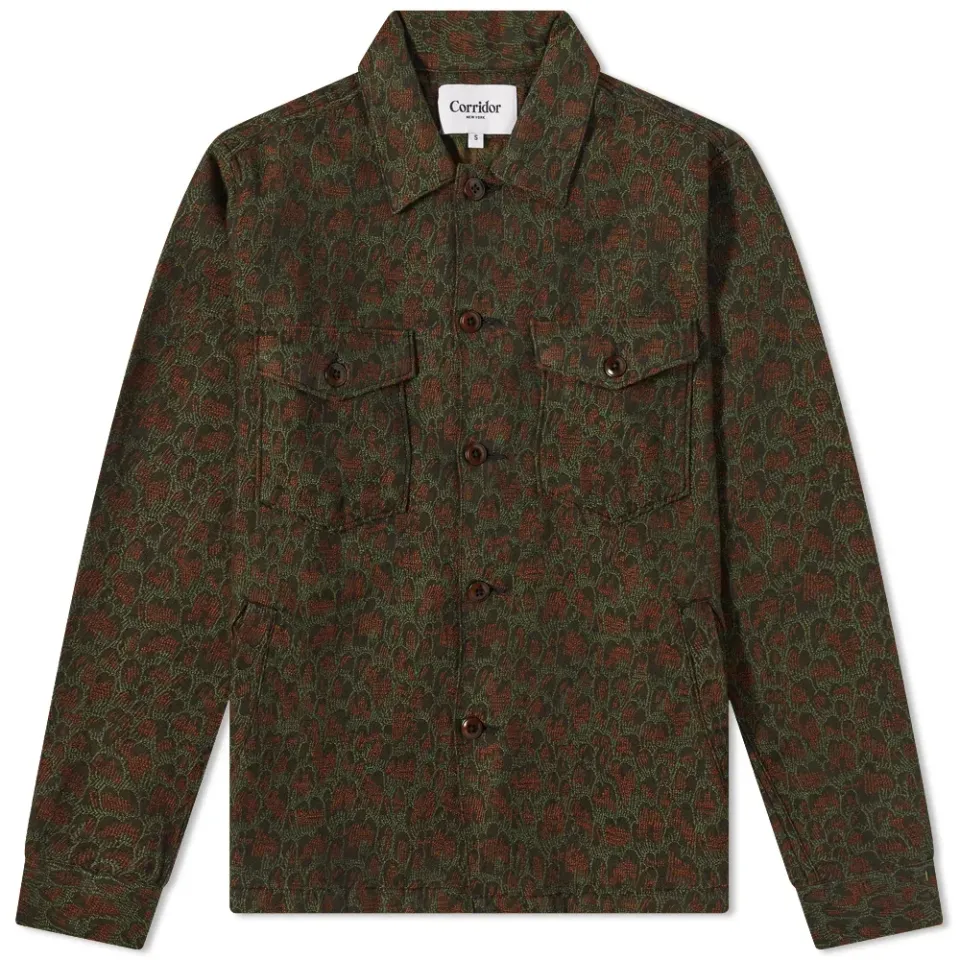Peacock Jacquard Military Jacket