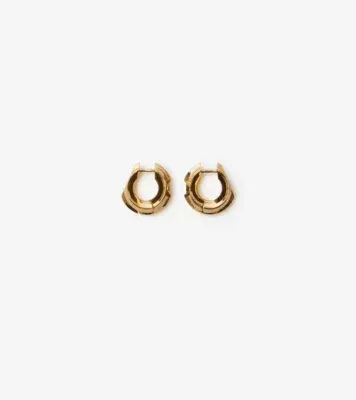 Small Hollow Hoop Earrings in Gold
