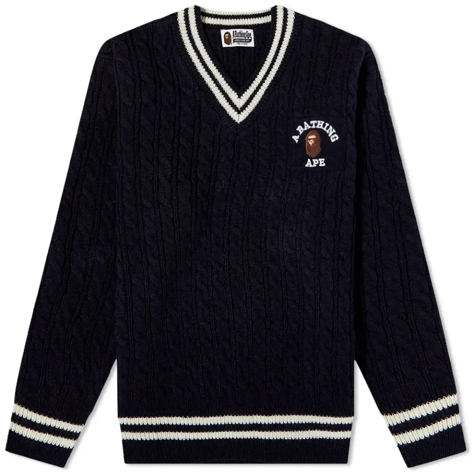 College Wide Cable Knit Sweater