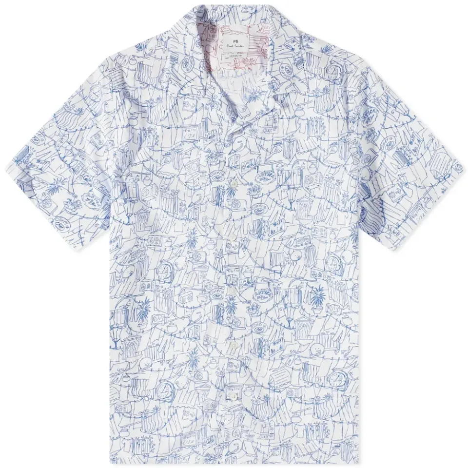 Drawing Print Vacation Shirt