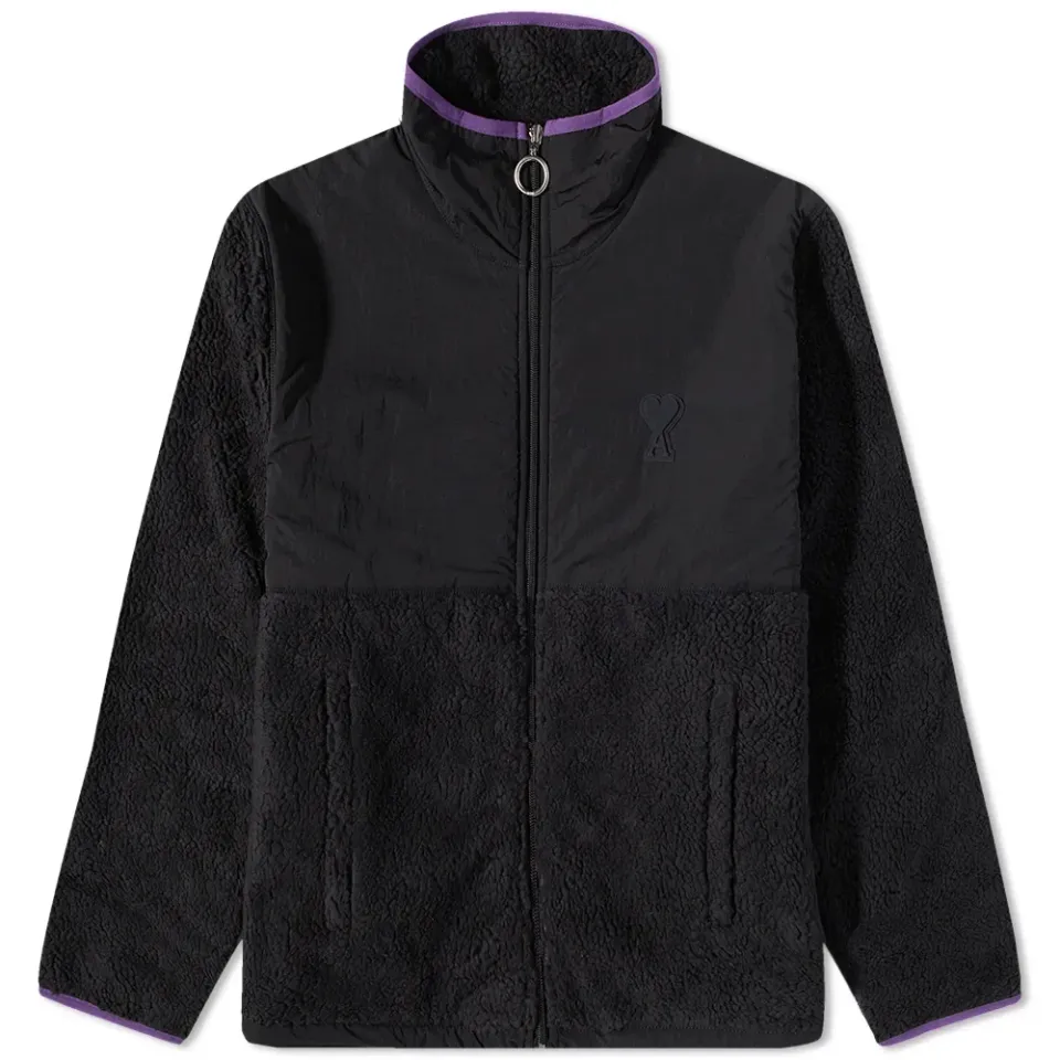 AMI Heart Sherpa Zip Fleece Jacket