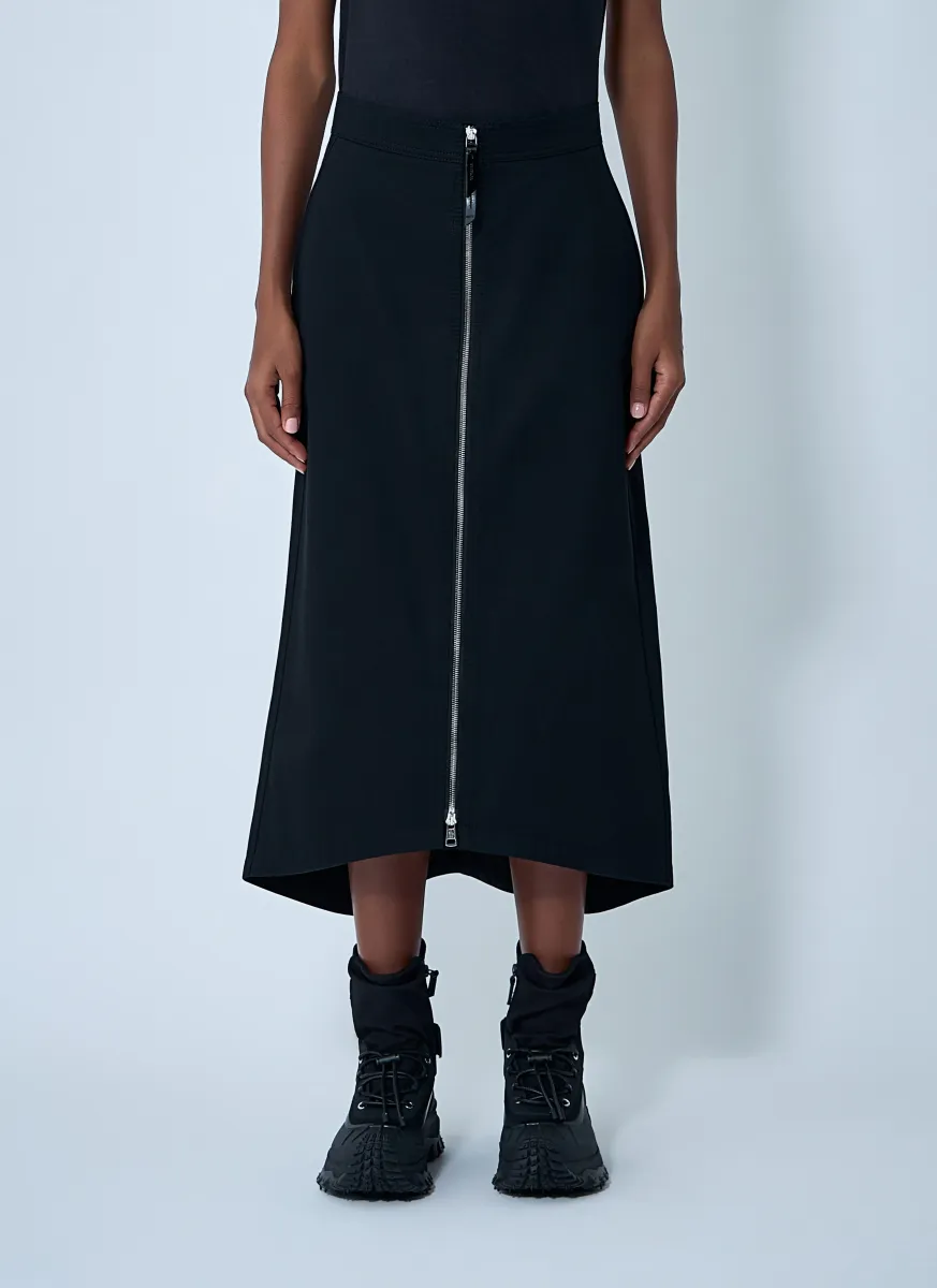 Zip-Up Midi Skirt