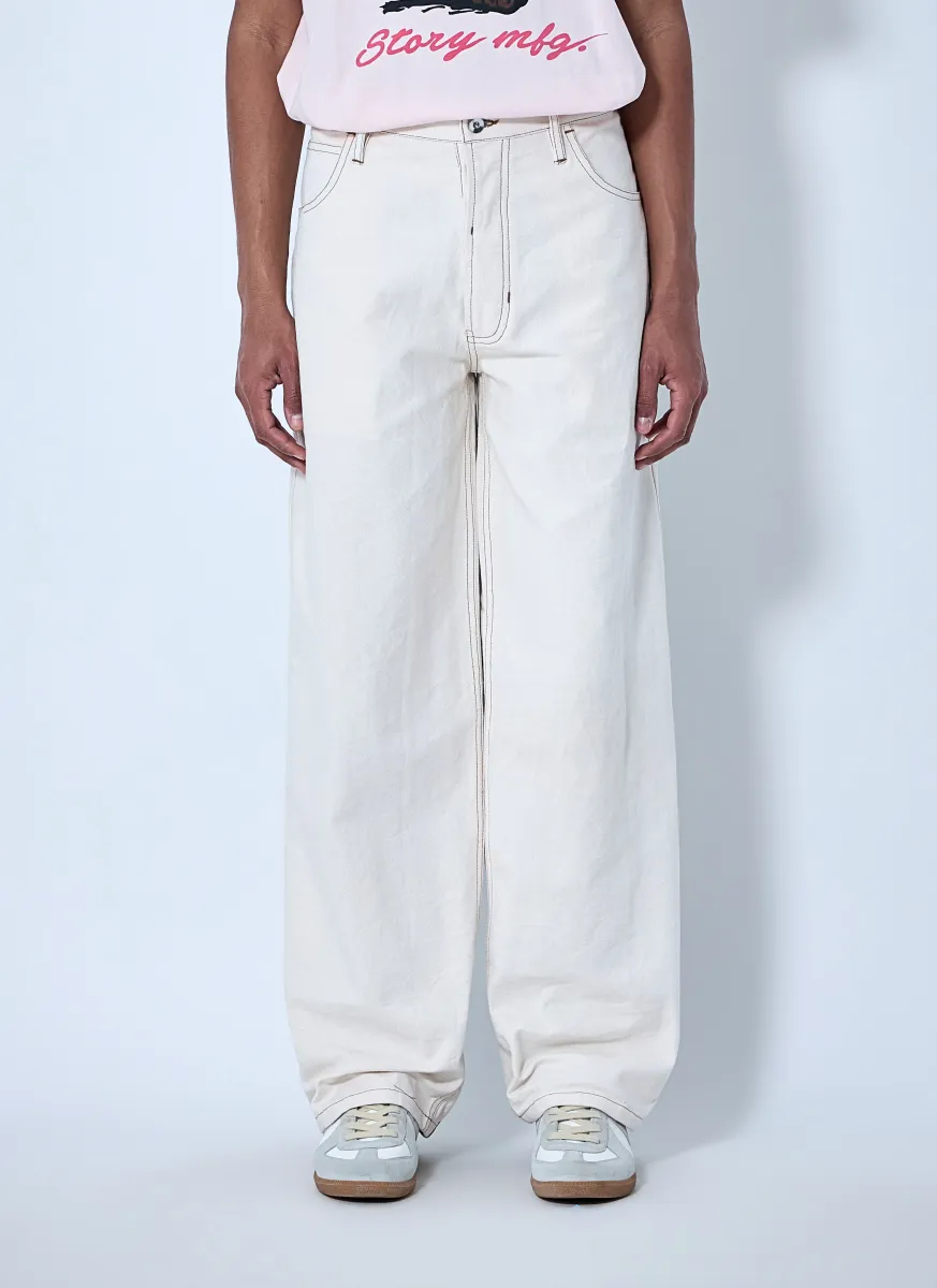 Wide-Leg Denim Trousers