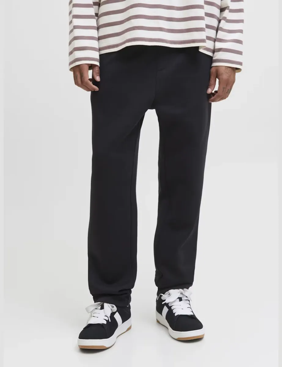 Relaxed Fit Cotton Blend Joggers Black