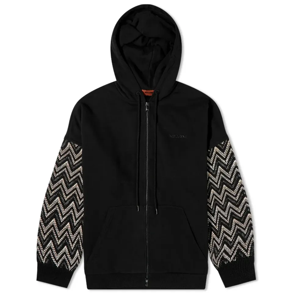 Zig Zig Zip Off Sleeve Hoodie