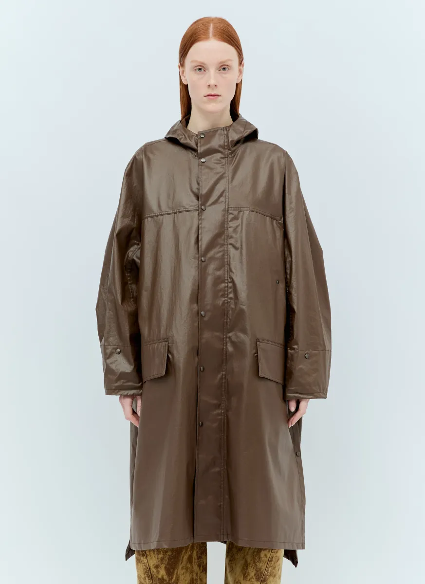 Hooded Wax Rain Coat