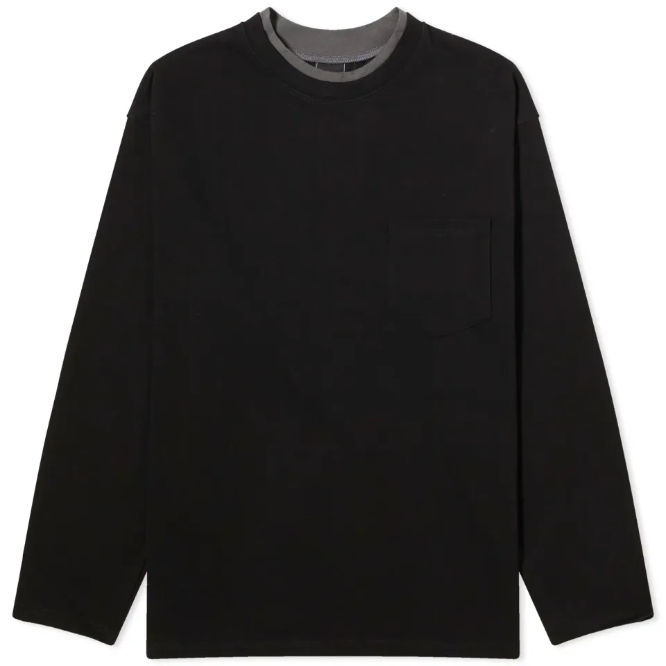 Double Neck Longsleeve Pocket T-shirt