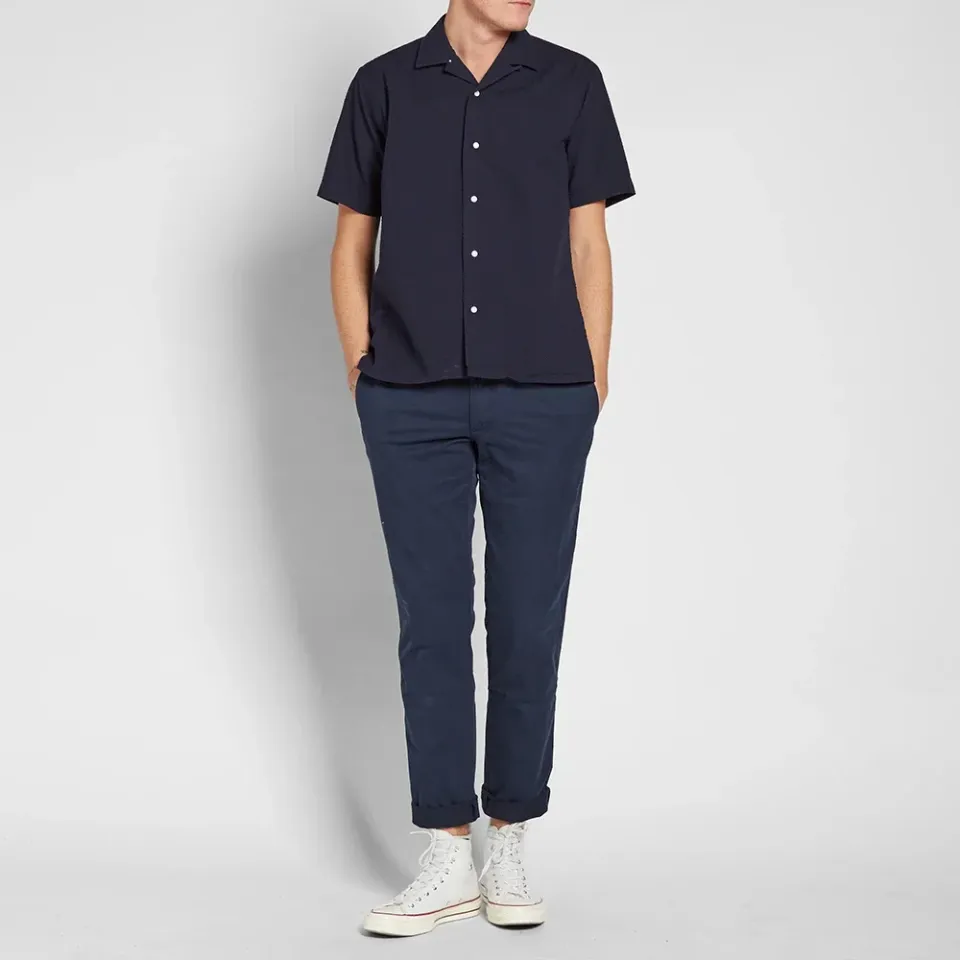 Short Sleeve Overdyed Seersucker Shirt
