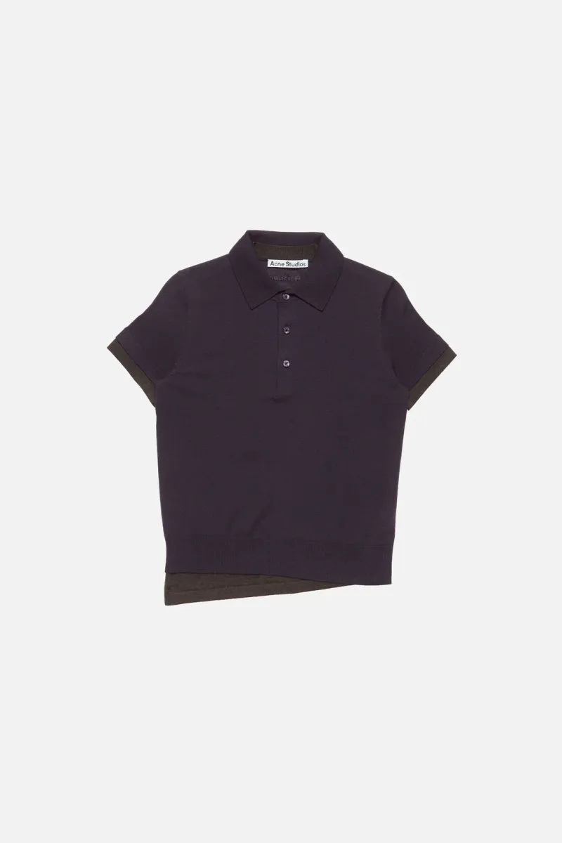 Layered knit polo