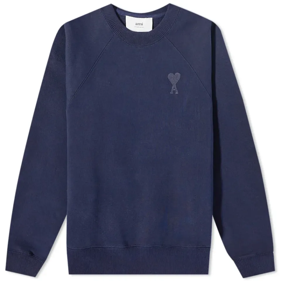 AMI Tonal Small A Heart Crew Sweat