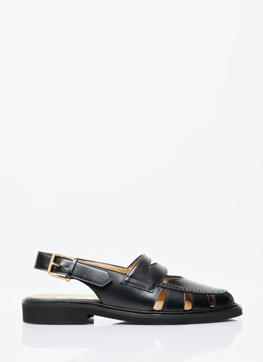 Cut-Out Slingback Loafer Sandals