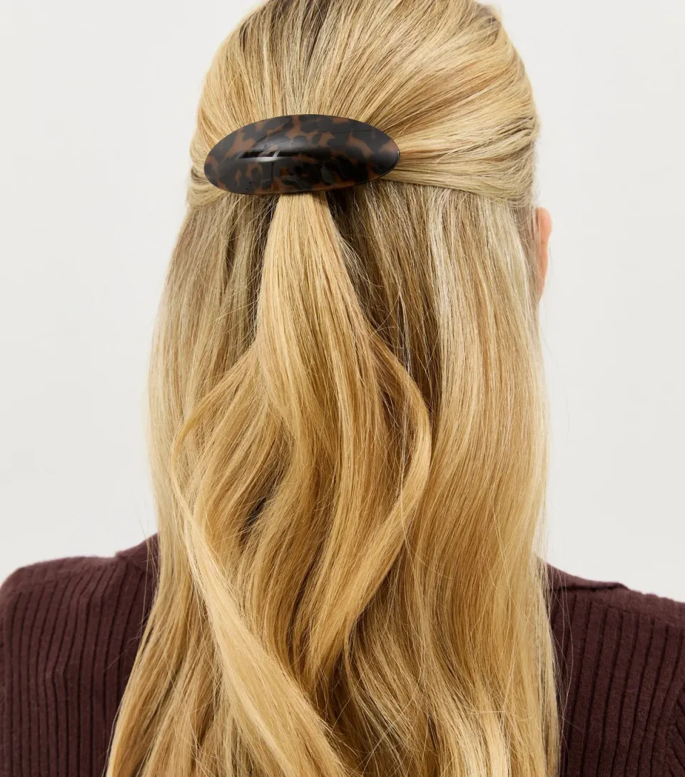Brown Tortoiseshell Oval Hair Clip