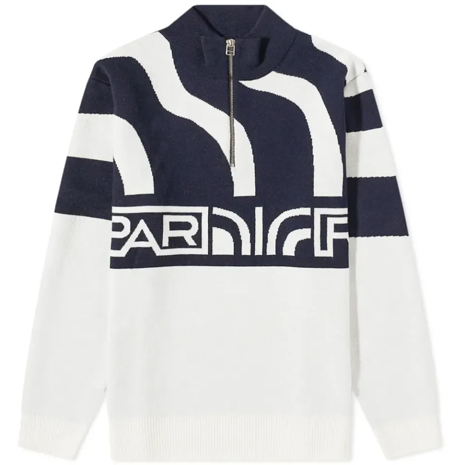 Shoulder Waves Half Zip Knit