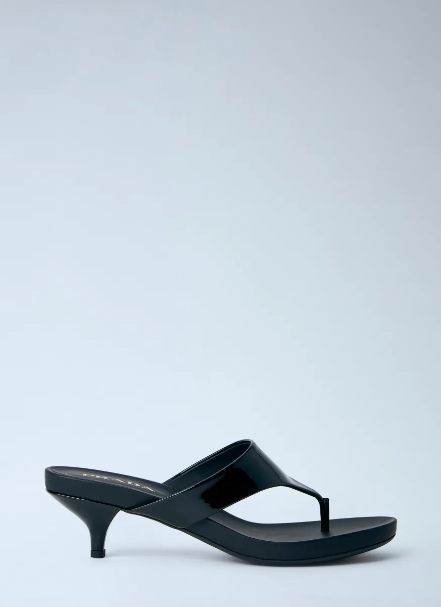 Patent Leather Thong Sandals