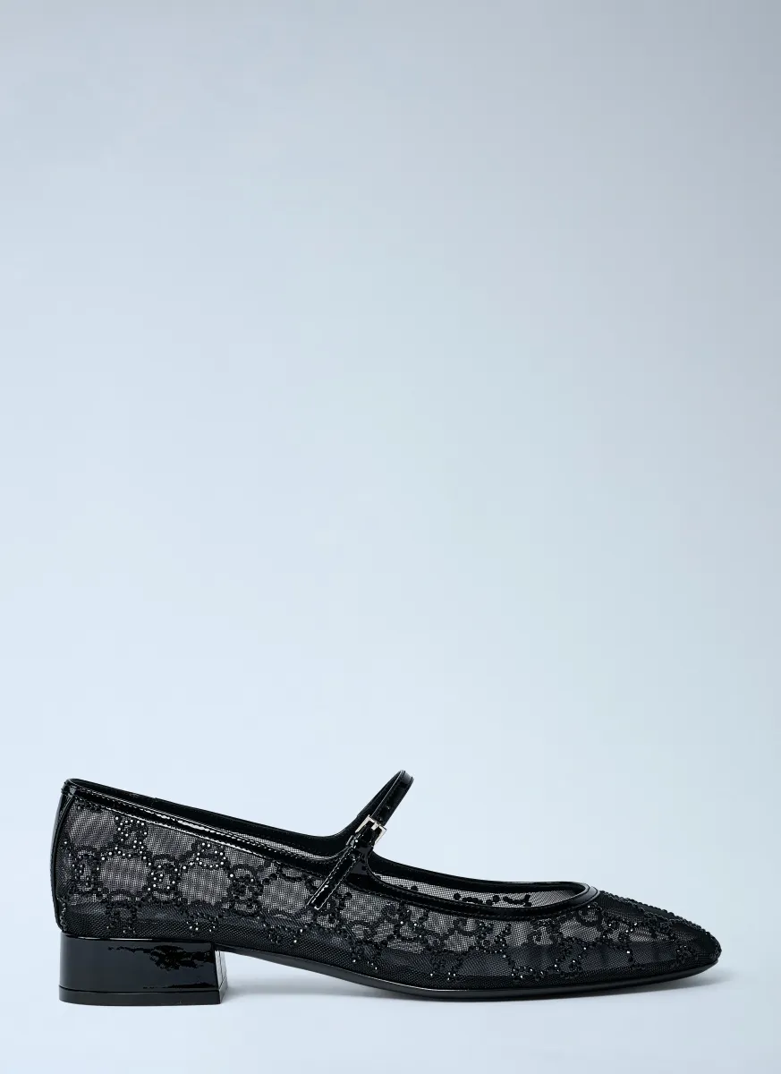 Embellished GG Ballerina Flats
