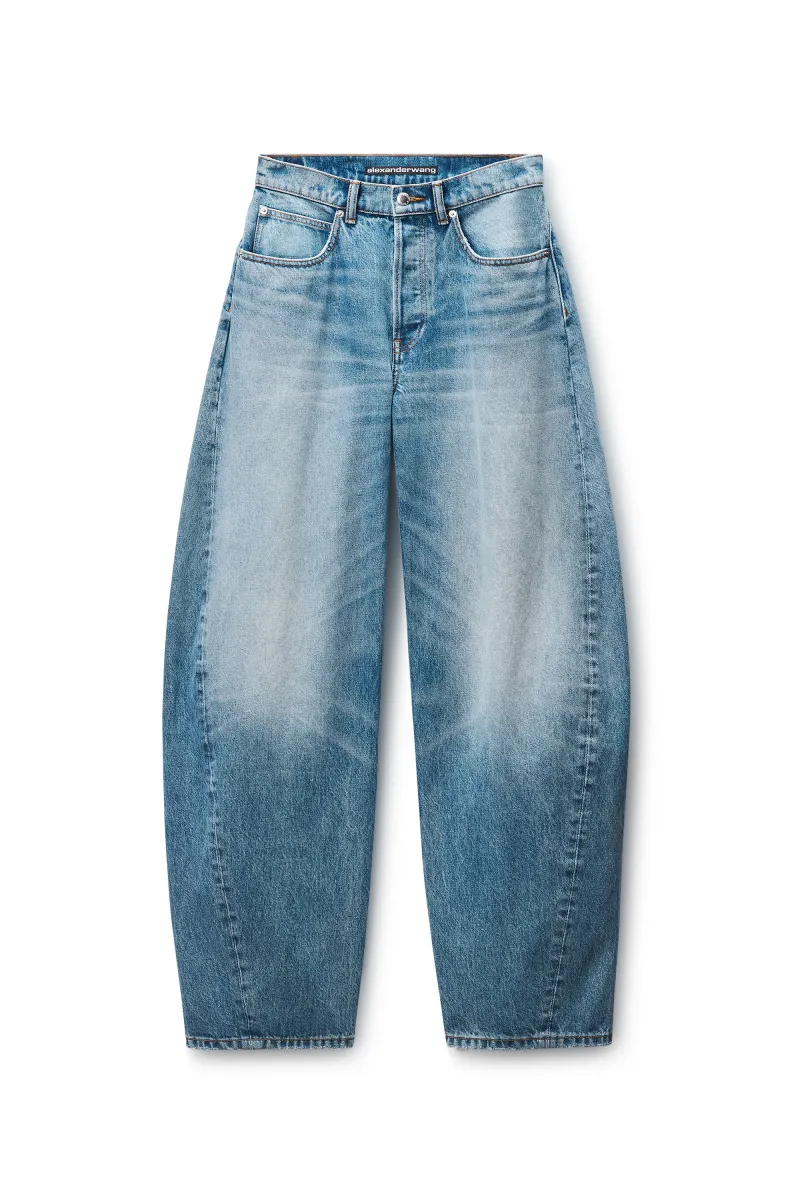 Distressed Logo Blow Up Jean