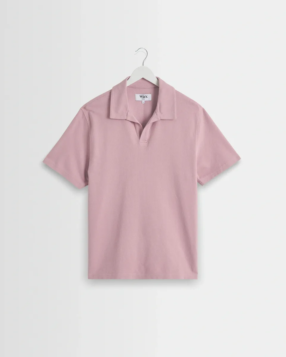 Atwood - Dusty Pink Textured Organic Cotton Polo Shirt