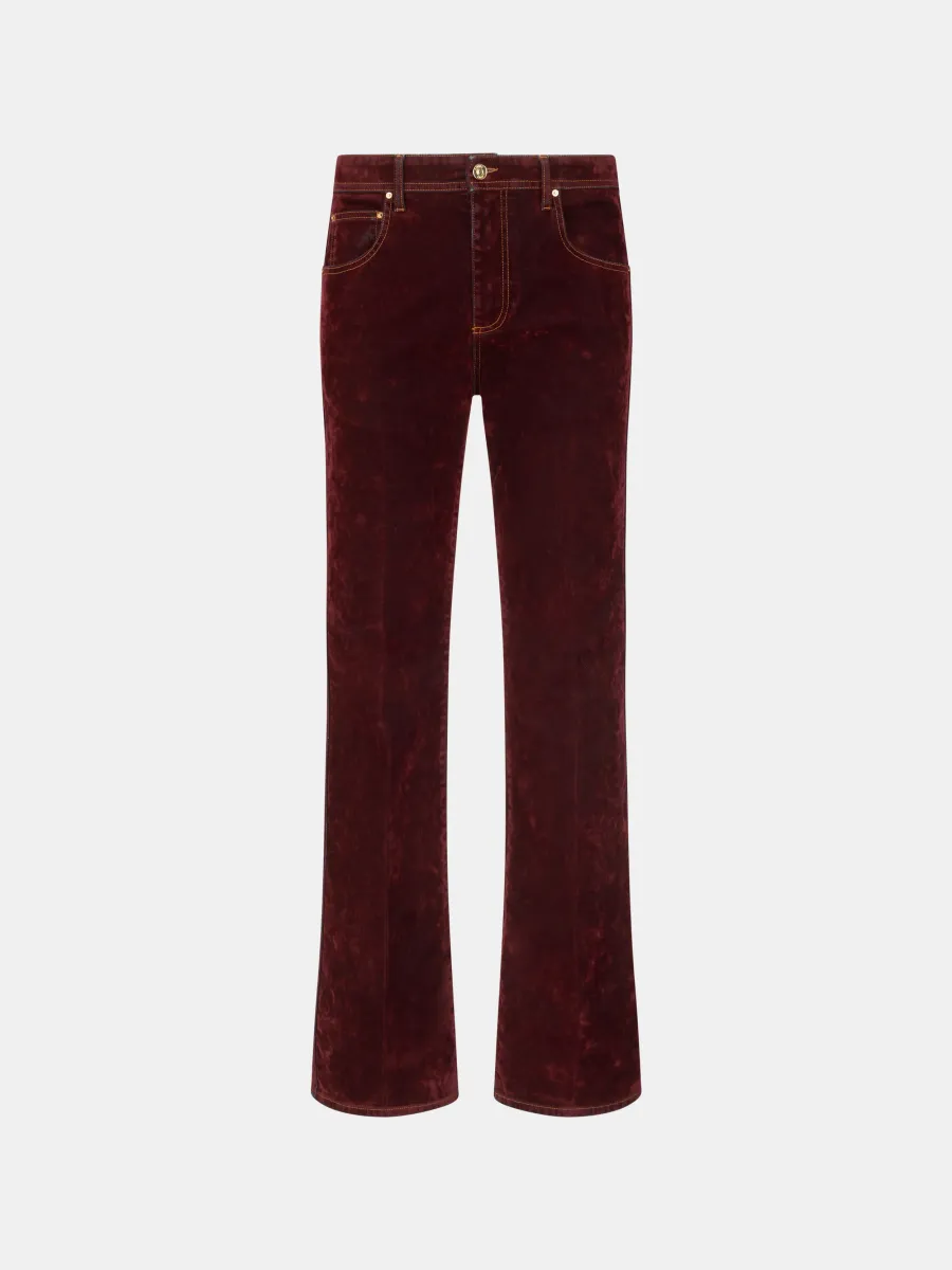 VINTAGE CUT FLOCK DENIM JEAN - Brick