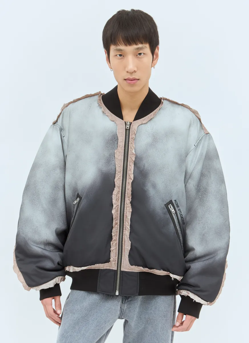 Frayed Trims Bomber Jacket
