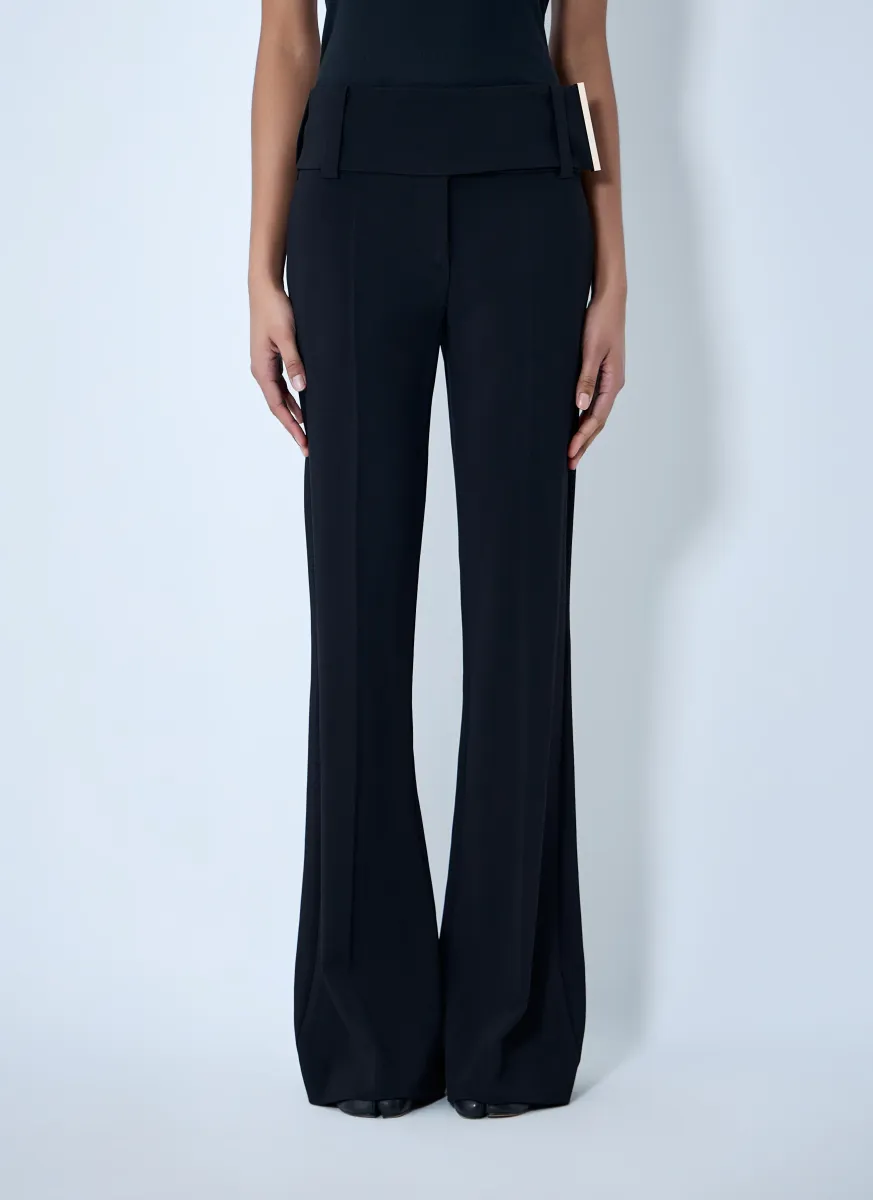 High-Waisted Flared Trousers