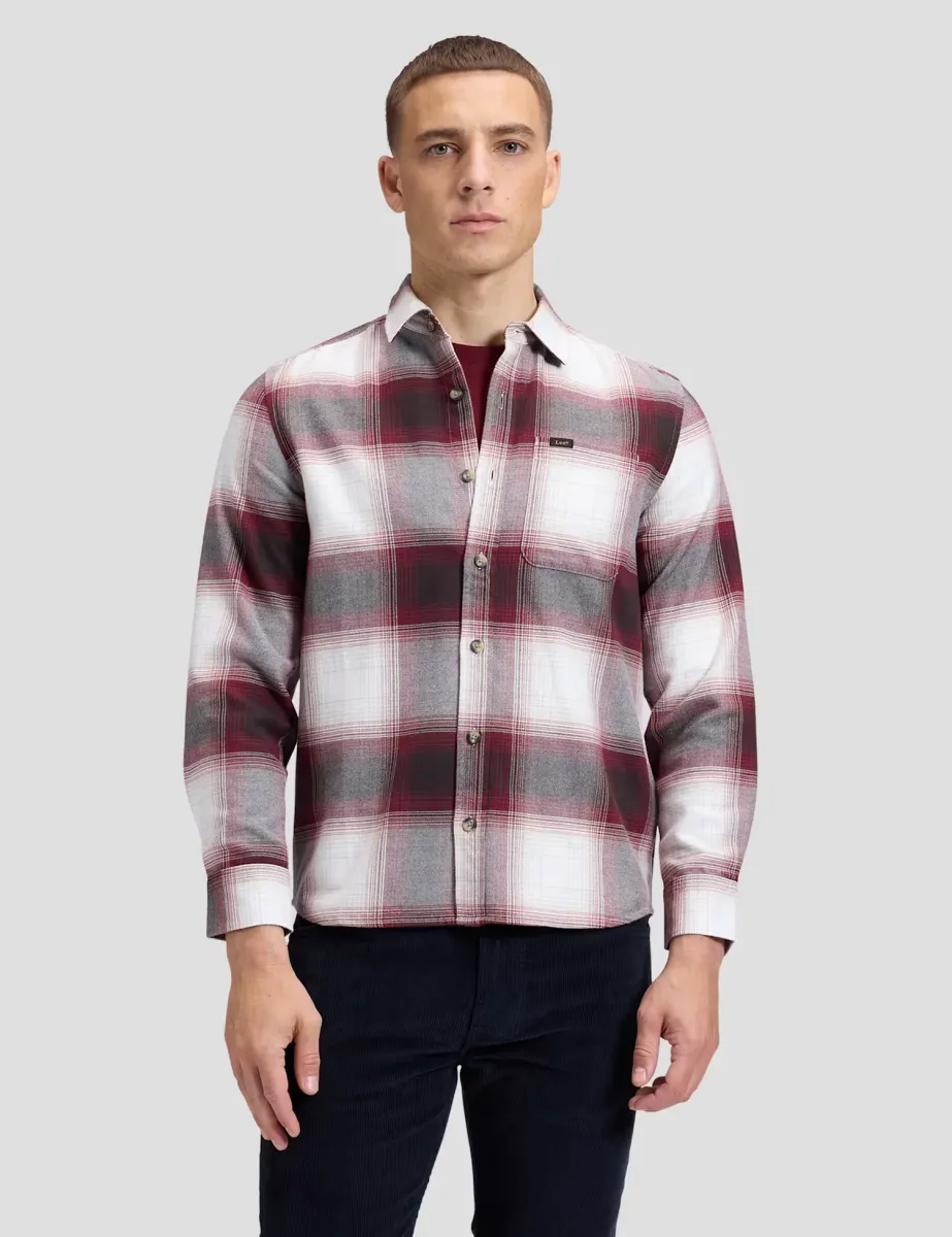 Regular Fit Pure Cotton Checked Flannel Shirt Red