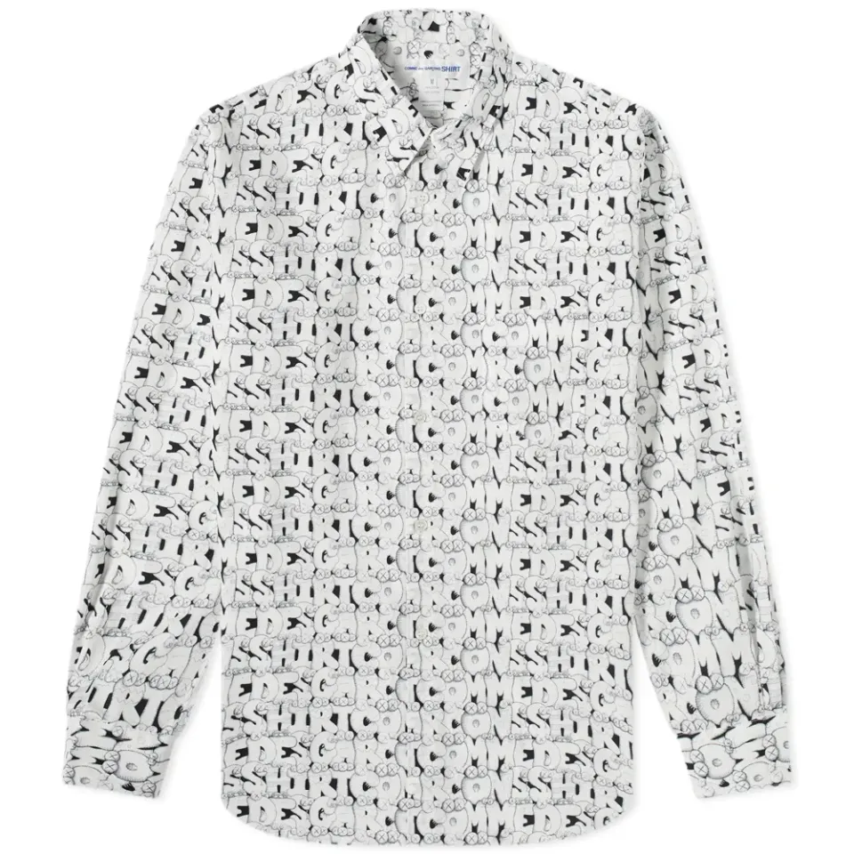 Comme des Garcons SHIRT x Kaws Print Cotton Poplin Shirt