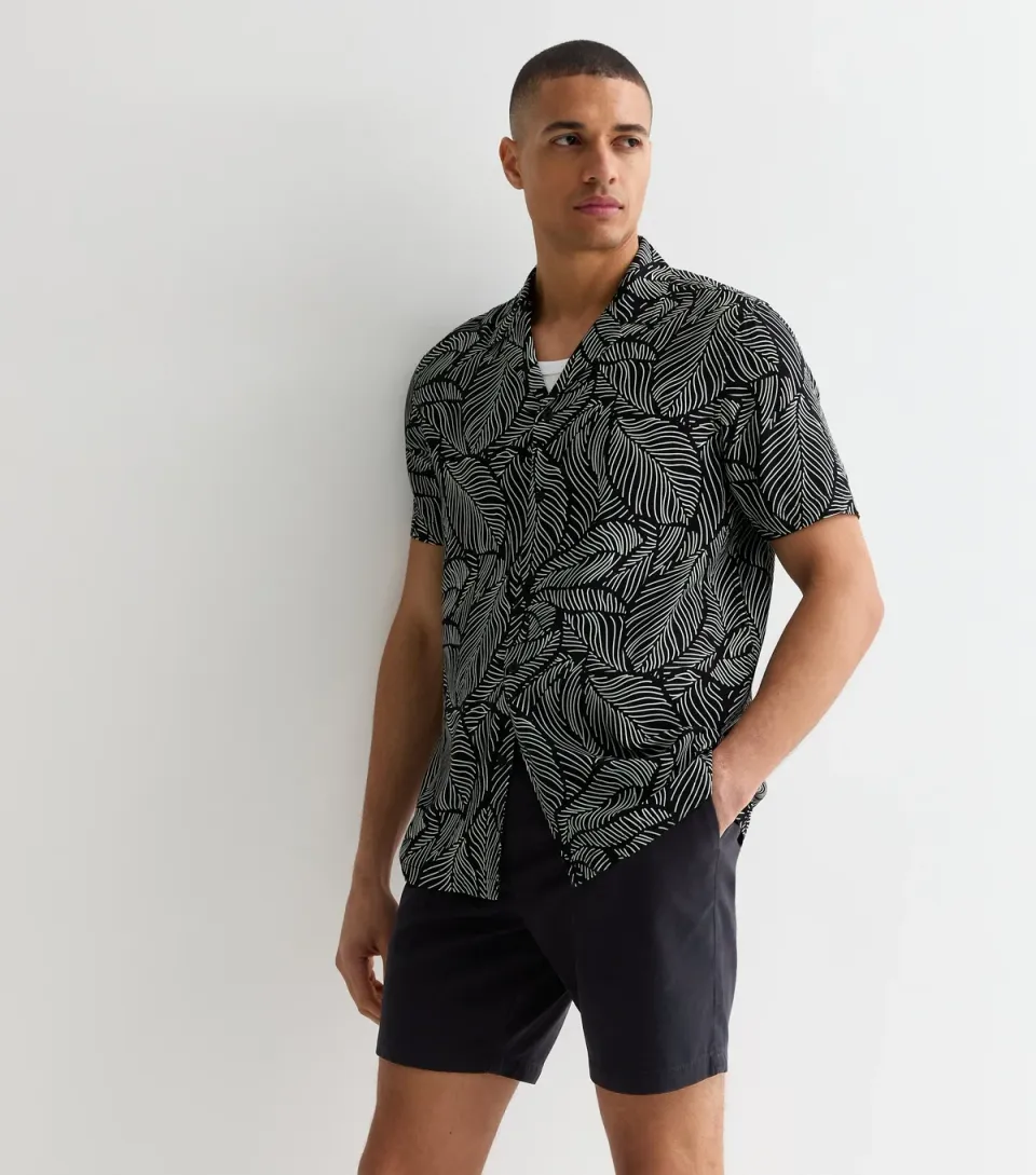 Men's Black Regular Fit Chino Shorts