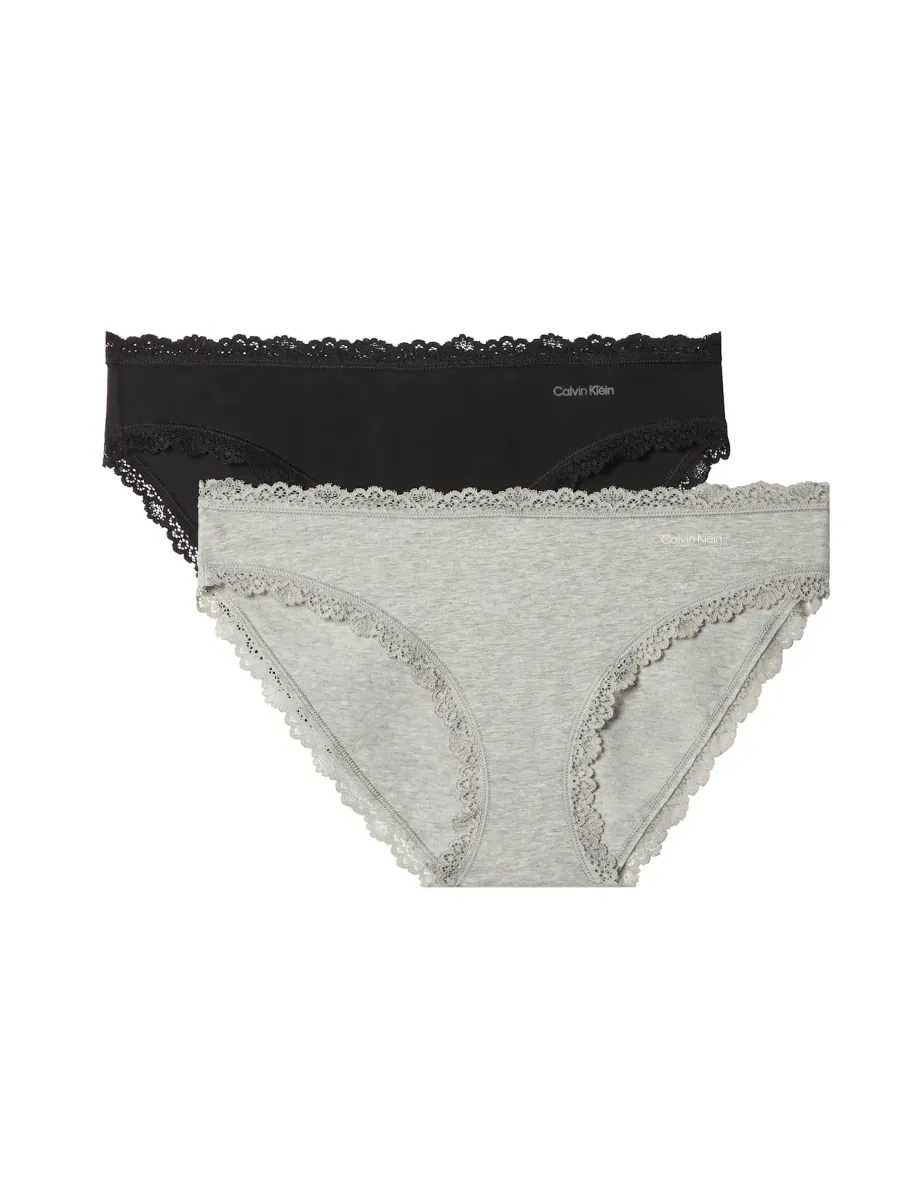 2 Pack Modern Cotton Lace Bikini Knickers