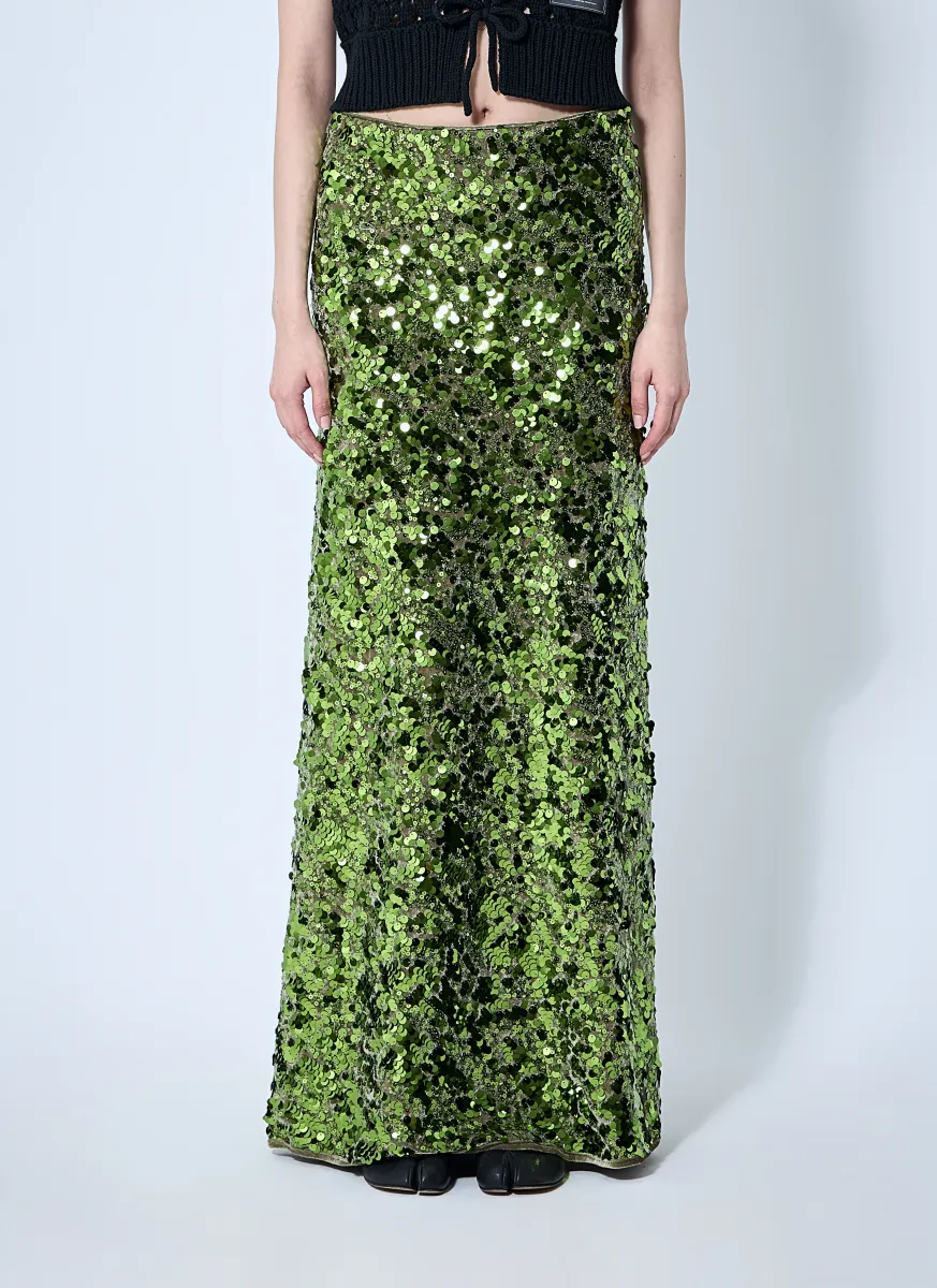Sequin Embellished Maxi Skirt