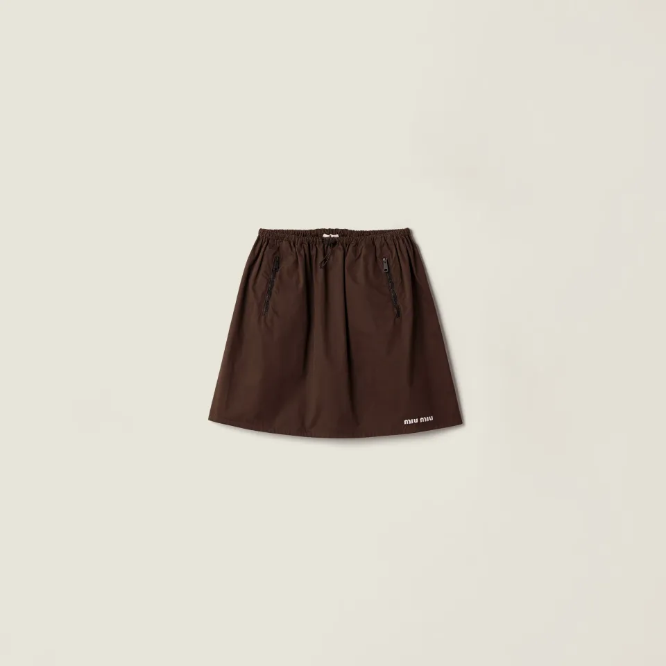 Washed gabardine skirt