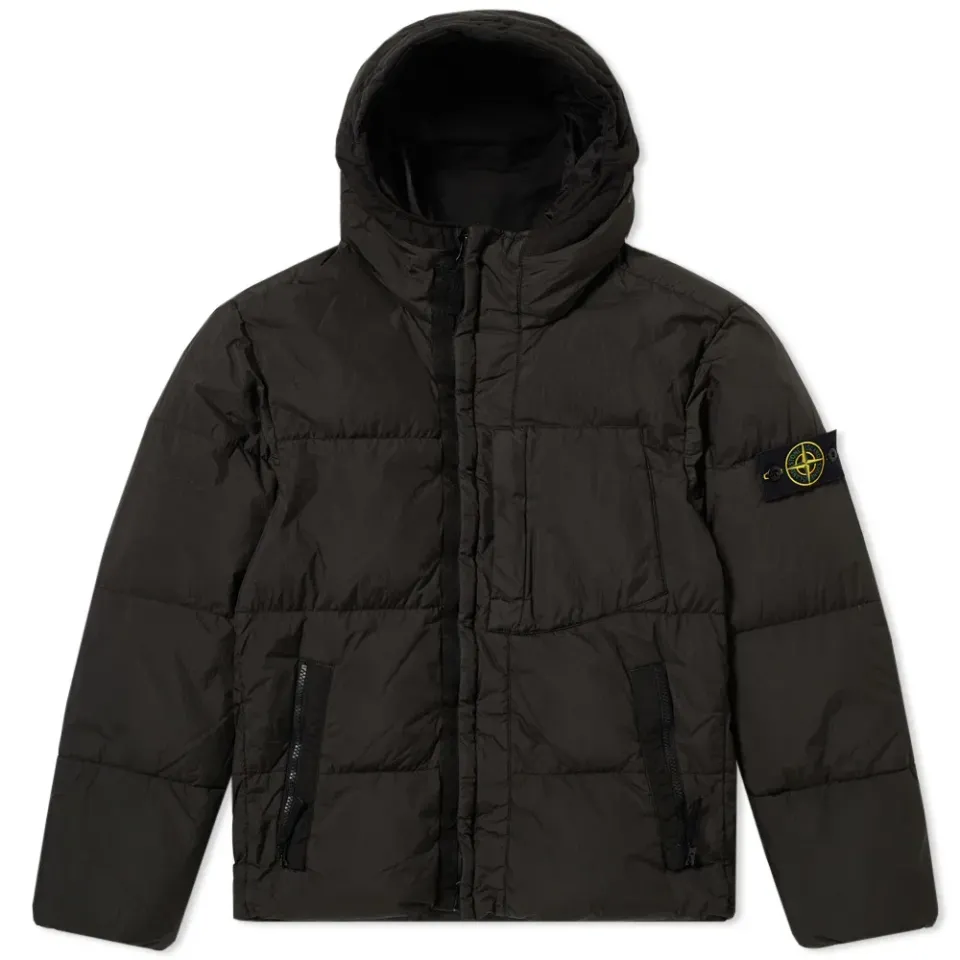 Garment Dyed Crinkle Reps Hooded Down Jacket