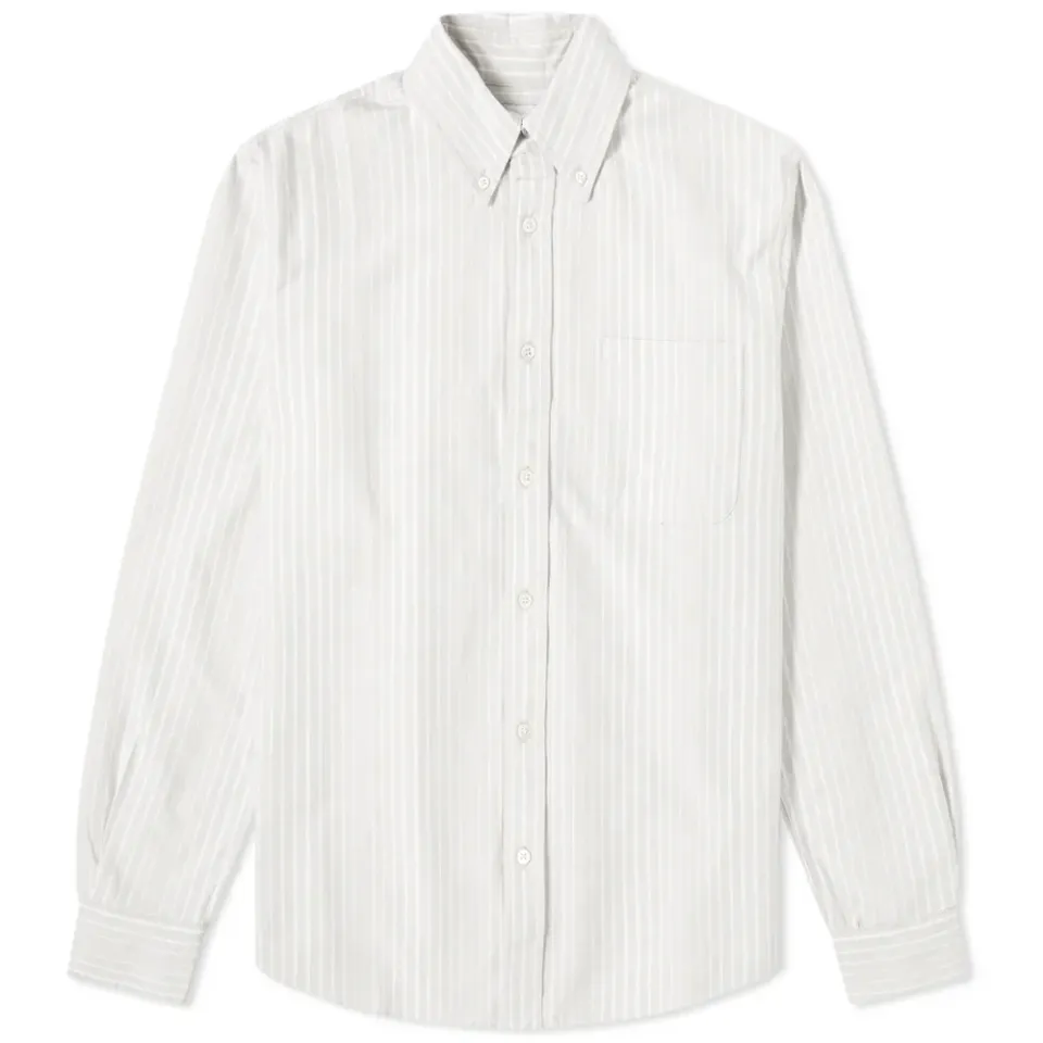 Uneven Stripe Button Down Shirt