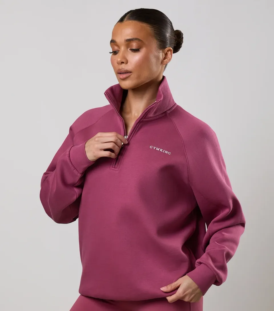 Women's Light Burgundy 365 Raglan Sleeve Funnel Neck Sweatshirt