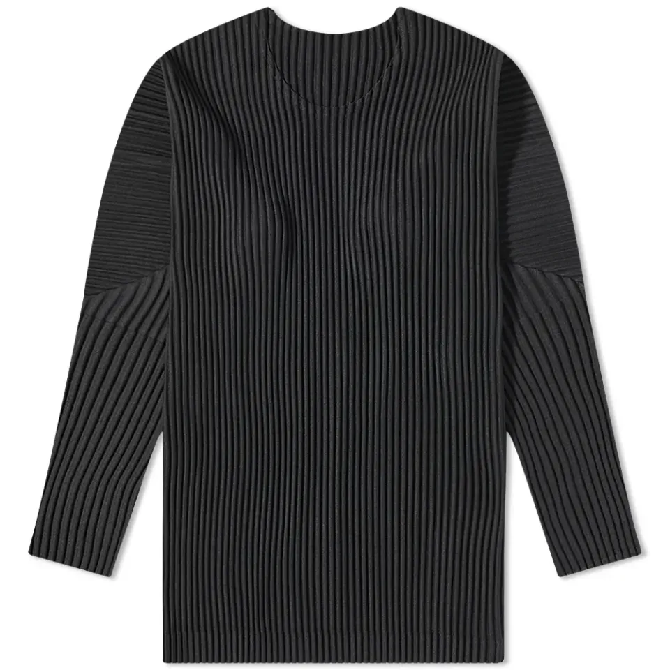 Long Sleeve Pleated T-Shirt