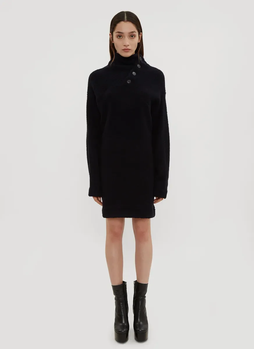 Asymmetrical Neck Sweater Dress