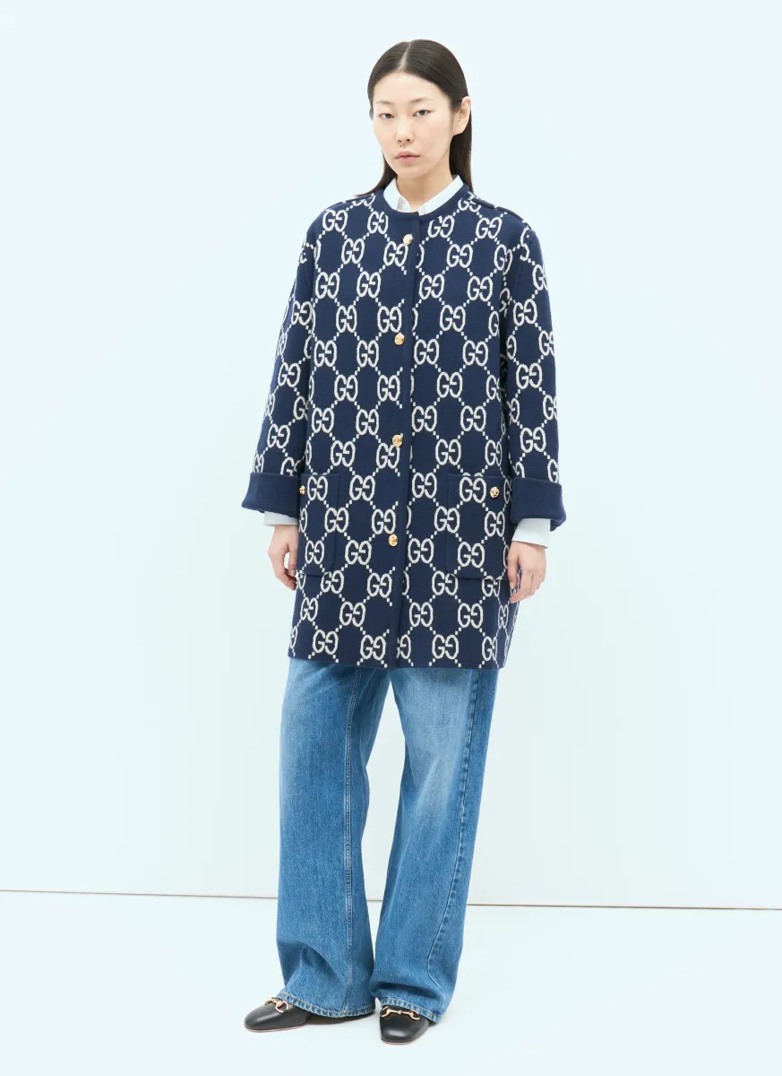 Reversible GG Jacquard Cardigan