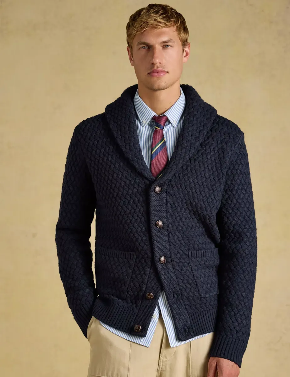 Textured Shawl Neck Cardigan