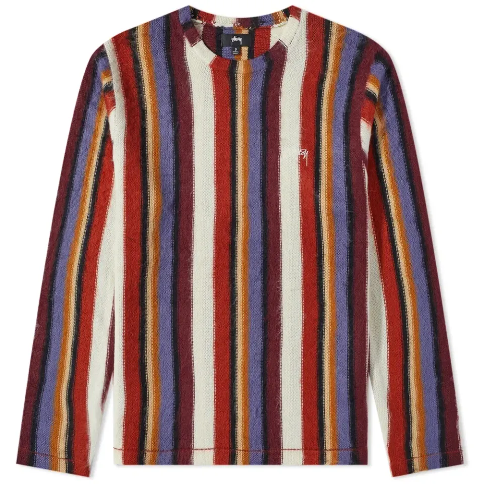 Vertical Striped Knit Crew