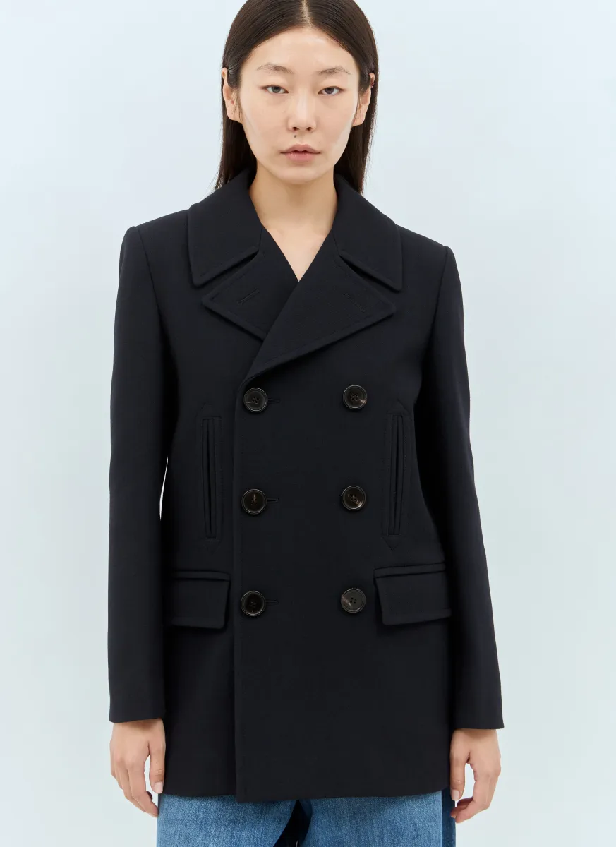 Double Wool Crêpe Pea Coat