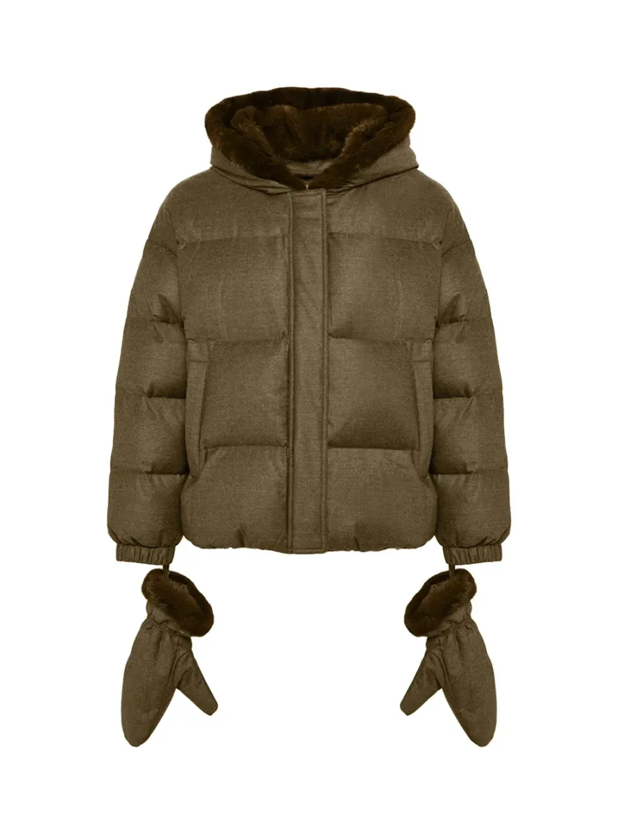 Short hooded down jacket Earth