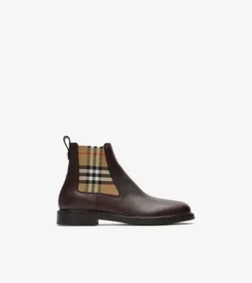 Leather Pembroke Boots in Moorhen brown