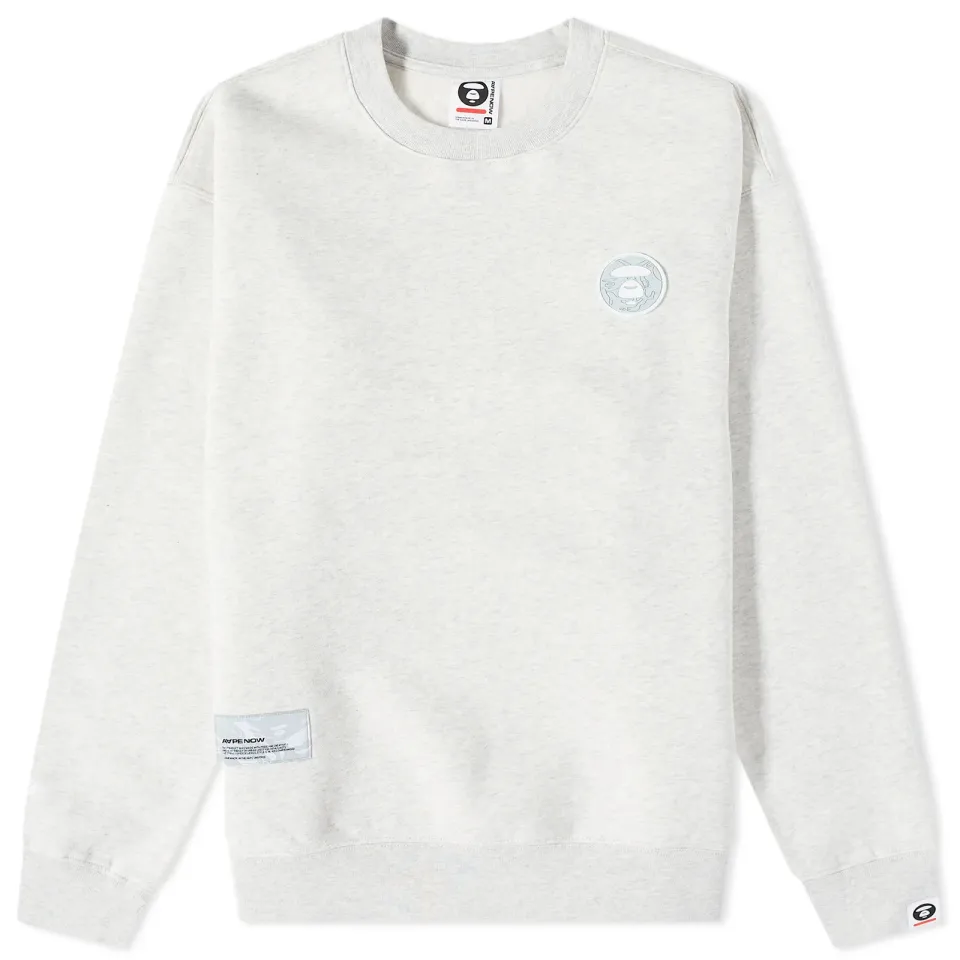 AAPE Now Tonal Camo Silicon Badge Crew Sweat