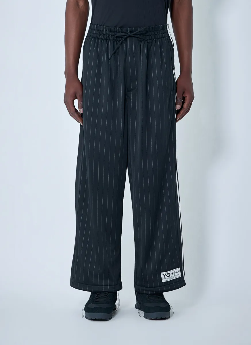 Pinstripe Wide-Leg Trousers